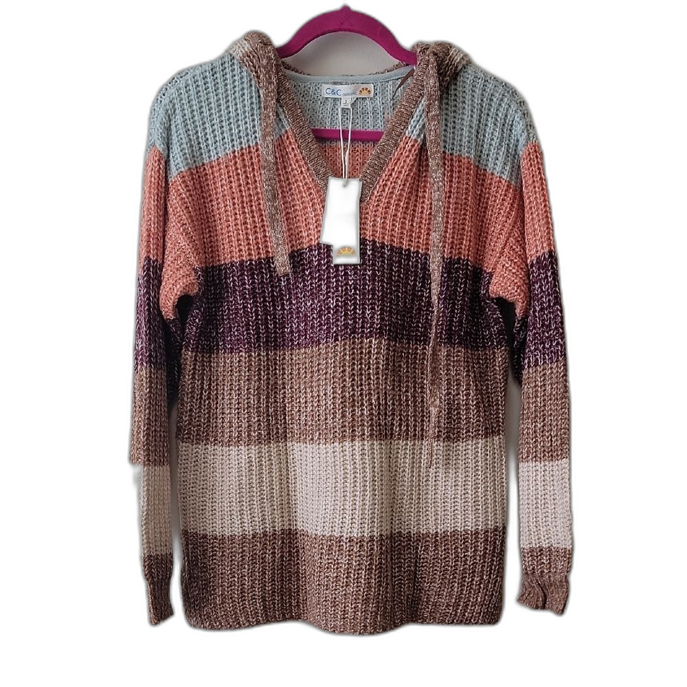 NWT C&C California Multicolor Knit Hoodie